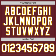 Custom Burgundy White-Yellow Performance Vapor Golf Polo Shirt