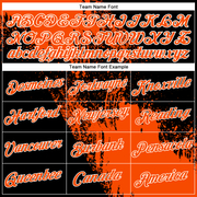 Custom Orange Black-White 3D Pattern Design Abstract Brush Stroke Performance Polo Shirt