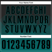 Custom Black Teal 3D Pattern Design Gradient Square Shape Performance Polo Shirt