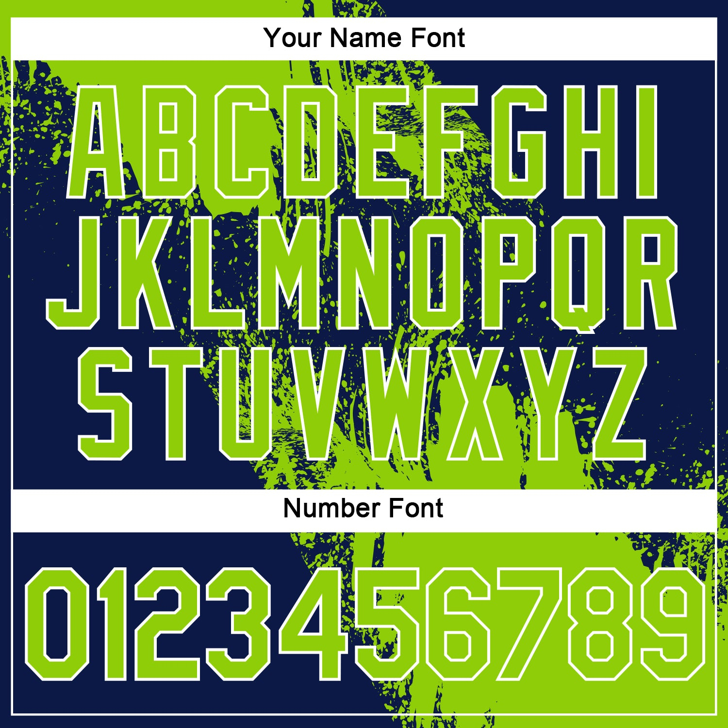 Custom Neon Green Navy-White 3D Pattern Design Abstract Brush Stroke Performance Polo Shirt