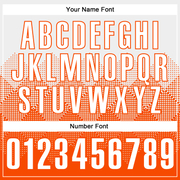 Custom White Orange 3D Pattern Design Gradient Square Shape Performance Polo Shirt