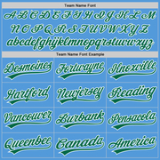 Custom Powder Blue Kelly Green-White Performance Vapor Golf Polo Shirt