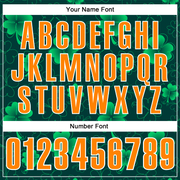 Custom Navy Bay Orange-Green 3D St. Patrick's Day Shamrock Performance Polo Shirt