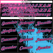 Custom Pink Black-Sky Blue 3D Pattern Design Abstract Brush Stroke Performance Polo Shirt