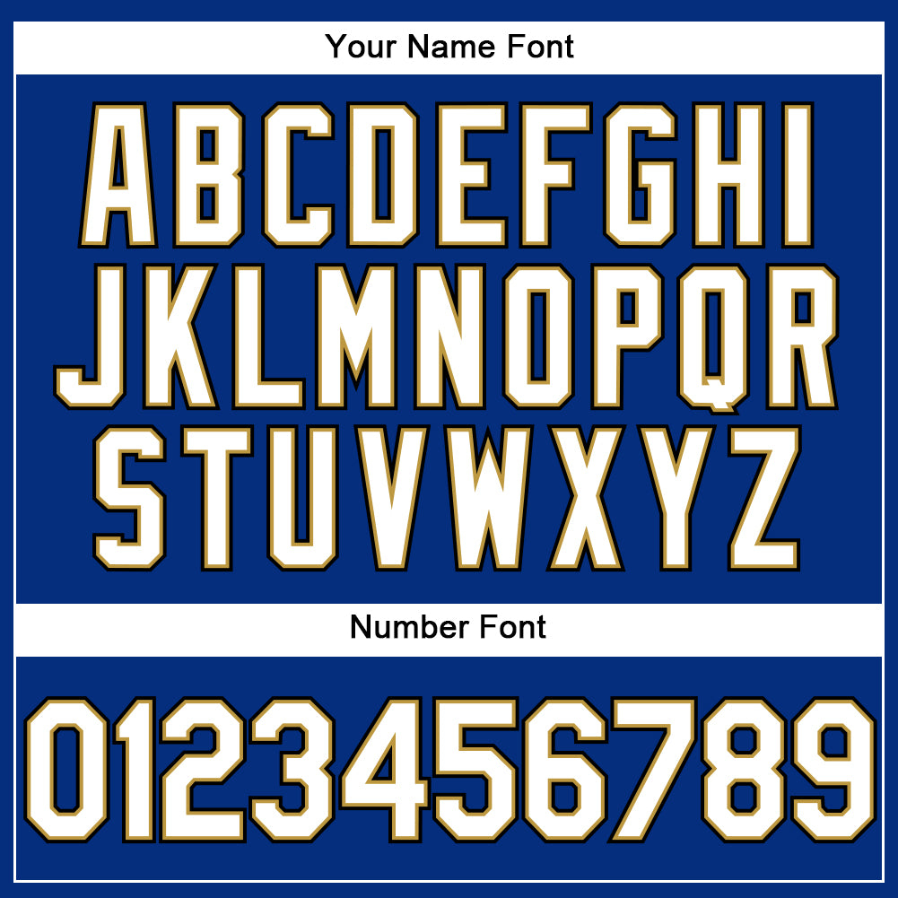 Custom Royal White Old Gold-Black Performance Vapor Golf Polo Shirt