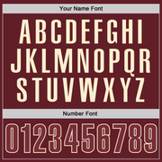 Custom Burgundy Cream Performance Vapor Golf Polo Shirt