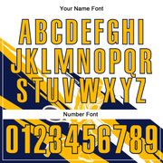 Custom White Gold-Navy 3D Tennis Performance Polo Shirt