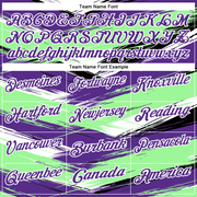 Custom Pea Green Purple-Black 3D Bowling Abstract Grunge Art Performance Polo Shirt