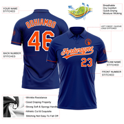 Custom Royal Orange-White Performance Vapor Golf Polo Shirt