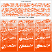 Custom White Orange 3D Pattern Design Gradient Square Shape Performance Polo Shirt