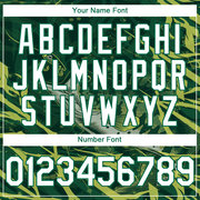 Custom Kelly Green White Largemouth Bass Fish Fishing 3D Bomber Full-Snap Varsity Letterman Hoodie Jacket