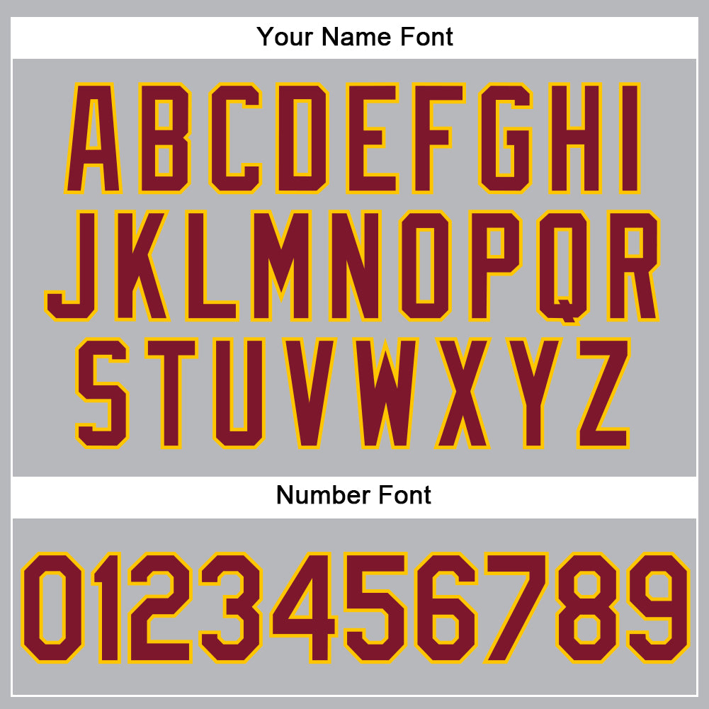 Custom Gray Crimson-Yellow Performance Vapor Golf Polo Shirt