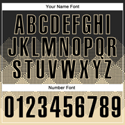 Custom Black Cream 3D Pattern Design Gradient Square Shape Performance Polo Shirt