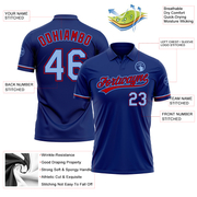 Custom Royal Light Blue-Red Performance Vapor Golf Polo Shirt