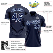 Custom Navy Navy-Light Blue Performance Vapor Golf Polo Shirt