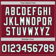 Custom Crimson White-Kelly Green Bomber Full-Snap Varsity Letterman Jacket