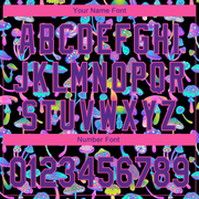 Custom Black Purple-Pink 3D Pattern Design Magic Mushrooms Psychedelic Hallucination Performance Golf Polo Shirt