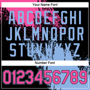 Custom Pink Black-Light Blue 3D Pattern Design Abstract Brush Stroke Performance Polo Shirt