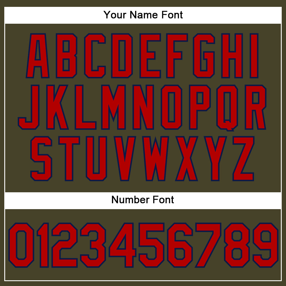 Custom Olive Red-Navy Performance Vapor Salute To Service Golf Polo Shirt