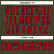 Custom Olive Red-Navy Performance Vapor Salute To Service Golf Polo Shirt