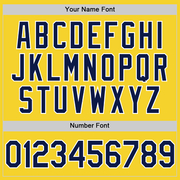 Custom Yellow Navy-White Performance Vapor Golf Polo Shirt