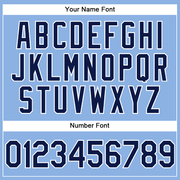 Custom Light Blue Navy-White Performance Vapor Golf Polo Shirt