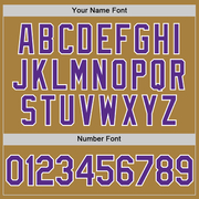 Custom Old Gold Purple-White Performance Vapor Golf Polo Shirt