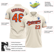 Custom Cream Orange-Royal Performance Vapor Golf Polo Shirt