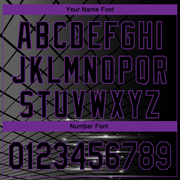 Custom Black Purple 3D Pattern Design Billiards Performance Polo Shirt