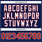 Custom Navy Red-White Performance Vapor Golf Polo Shirt