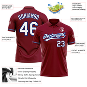 Custom Crimson White-Royal Performance Vapor Golf Polo Shirt