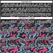 Custom Black Light Blue-Pink 3D Bowling Abstract Grunge Art Performance Polo Shirt