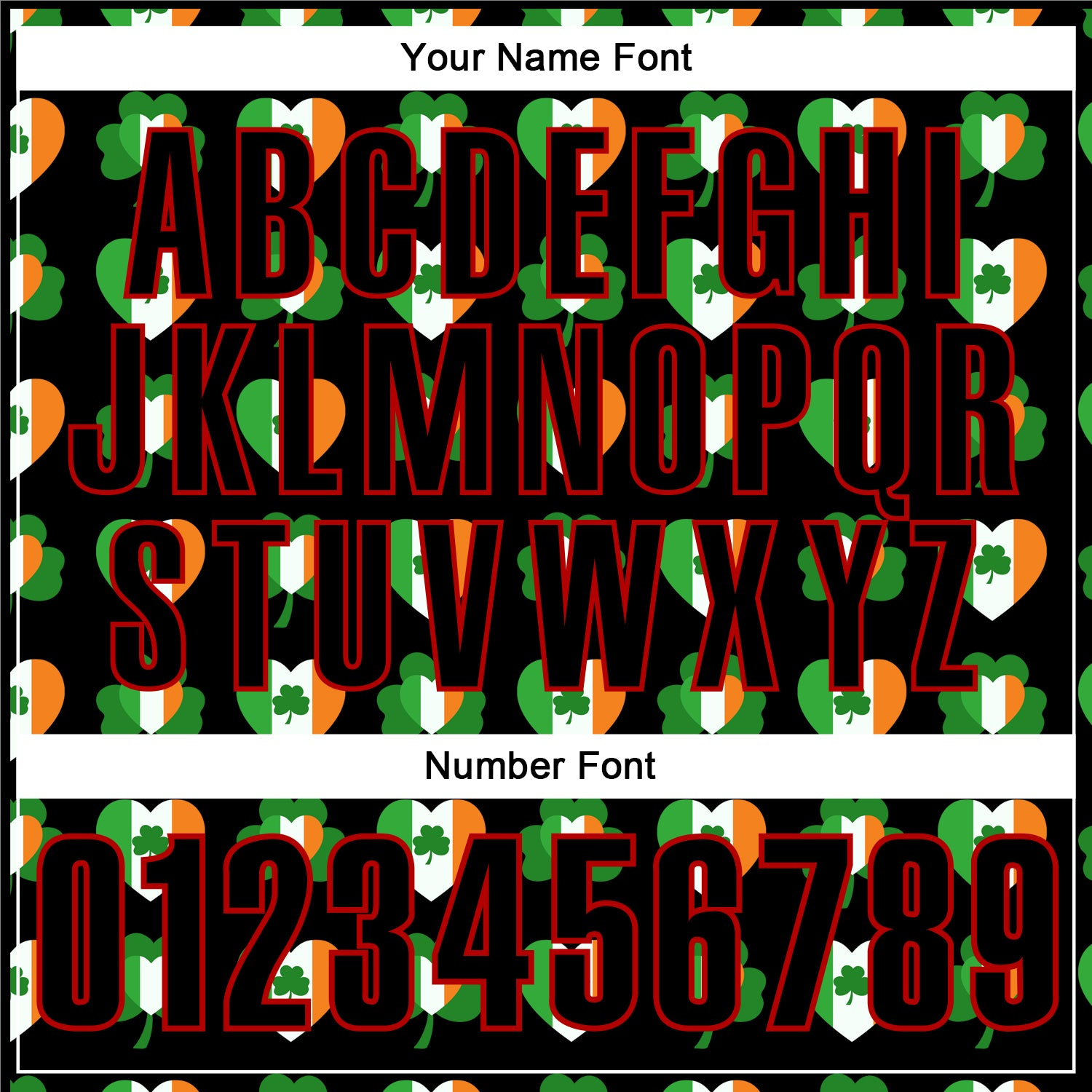 Custom Black Red 3D St. Patrick's Day Shamrock Performance Polo Shirt