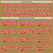 Custom Old Gold Red-White Performance Vapor Golf Polo Shirt