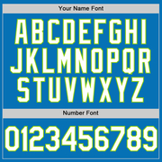 Custom Blue White-Neon Green Performance Vapor Golf Polo Shirt