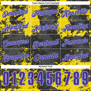 Custom Black Purple-Light Blue 3D Cornhole Splash Performance Polo Shirt