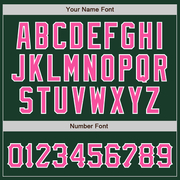 Custom Green Pink-White Bomber Full-Snap Varsity Letterman Jacket