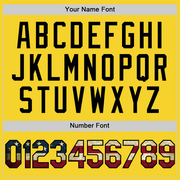 Custom Yellow Vintage USA Flag-Black Performance Vapor Golf Polo Shirt