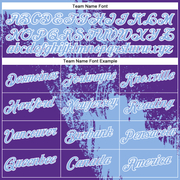 Custom Light Blue Purple-White 3D Pattern Design Abstract Brush Stroke Performance Polo Shirt