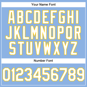 Custom Light Blue White-Yellow Performance Vapor Golf Polo Shirt