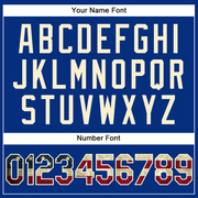 Custom Royal Vintage USA Flag-Cream Performance Vapor Golf Polo Shirt