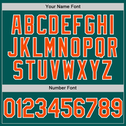 Custom Midnight Green Orange-White Performance Vapor Golf Polo Shirt