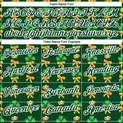 Custom Green White 3D St. Patrick's Day Shamrock Performance Polo Shirt