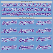 Custom Light Blue Purple-White Bomber Full-Snap Varsity Letterman Two Tone Hoodie Jacket