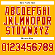 Custom Gold Red-White Performance Vapor Golf Polo Shirt