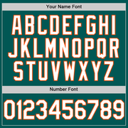 Custom Midnight Green White-Orange Performance Vapor Golf Polo Shirt