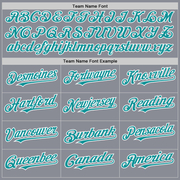 Custom Gray Teal-White Bomber Full-Snap Varsity Letterman Hoodie Jacket