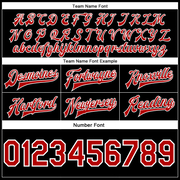 Custom Black Red-White Skull Fashion 3D Bomber Full-Snap Varsity Letterman Jacket