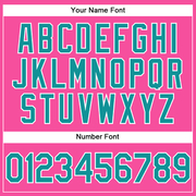 Custom Pink Teal-White Performance Vapor Golf Polo Shirt