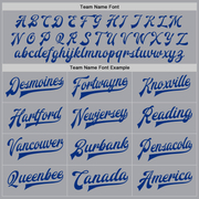 Custom Gray Royal-Red Bomber Full-Snap Varsity Letterman Jacket